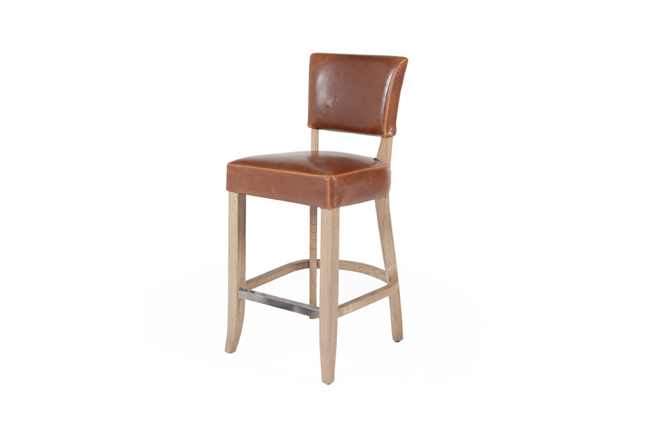 Edinburgh Bar Chair Leather – Tan Brown