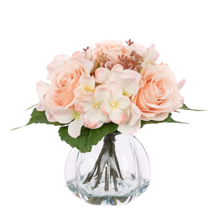 FS Rose & Hydrangea In Curve Vase