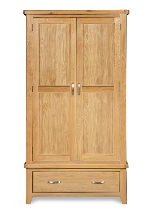 Yeats 2 Door 1 Drawer Wardrobe - Oak