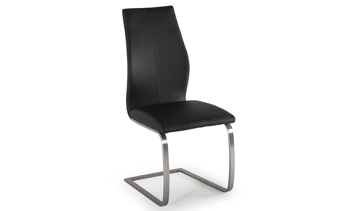 Irma Dining Chair - Brushed Steel with Black