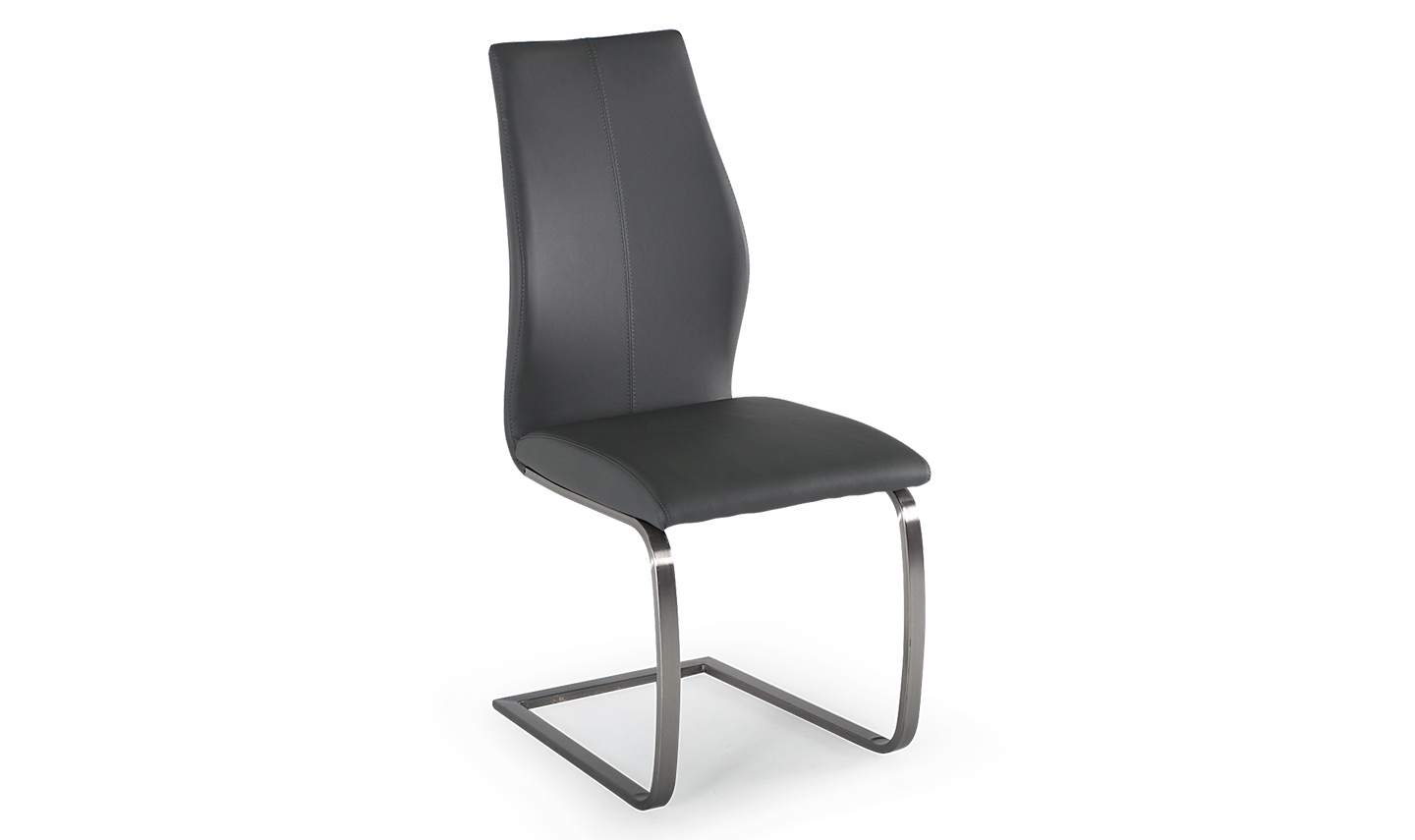 Irma Dining Chair - Brushed Steel with Grey