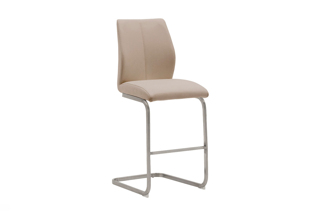 Irma Counter Stool - Brushed Steel Taupe
