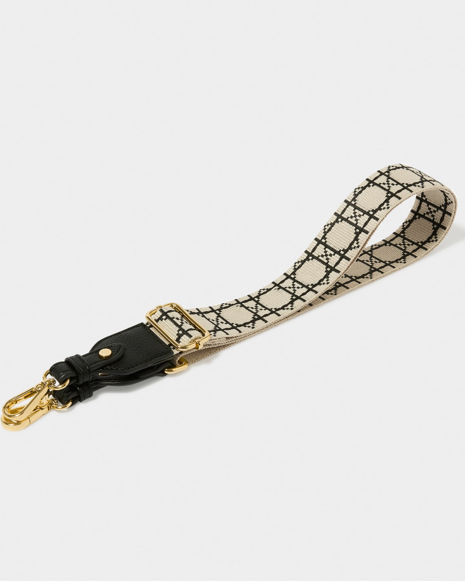 KL Bag Strap Canvas Geo Line Black SS25