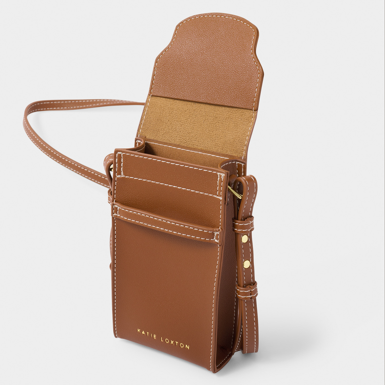 KL Cece Phone Crossbody Cognac SS25