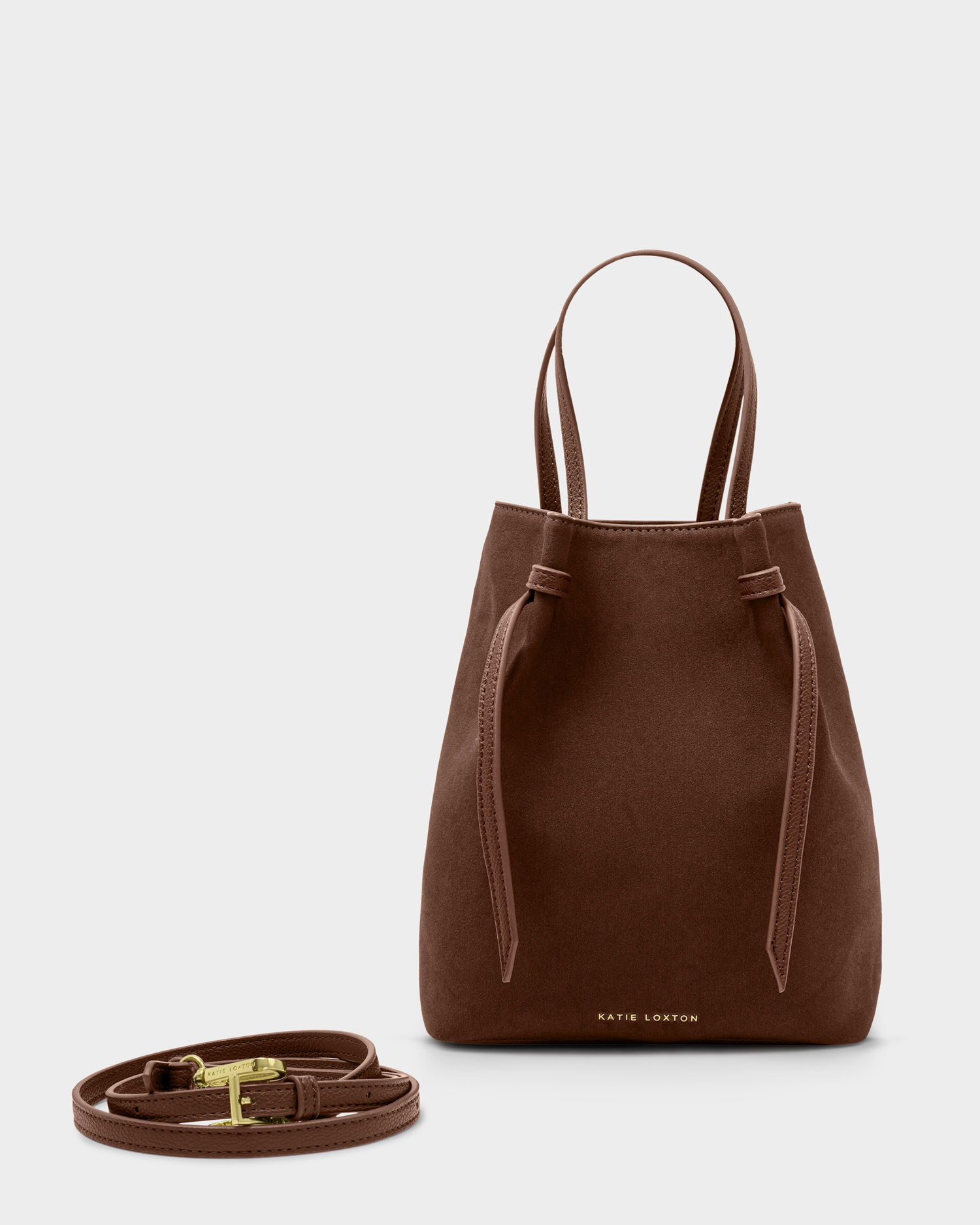 KL Celina Suedette Bucket Bag Chocolate