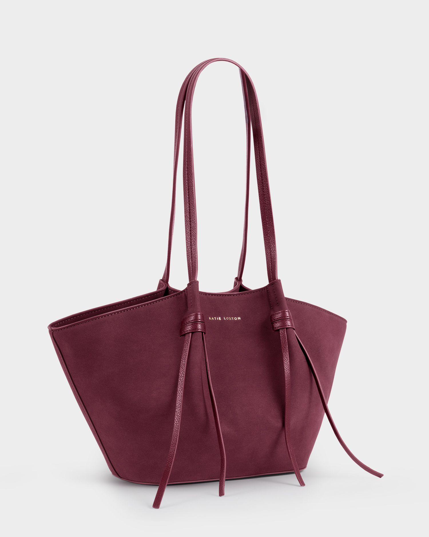 KL Celina Suedette Small Tote Bag Cherry