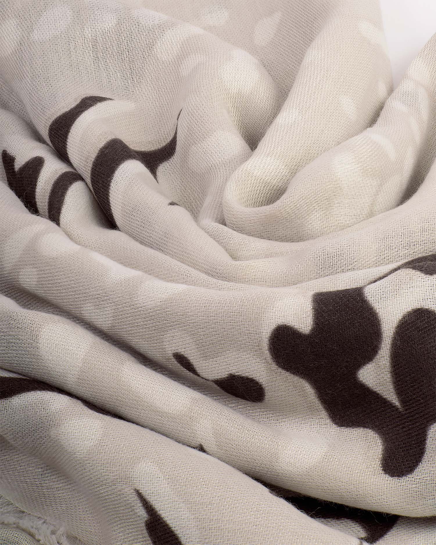 KL Printed Foil Scarf Animal SS26
