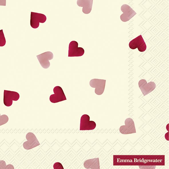 IHR Pink Hearts Napkins