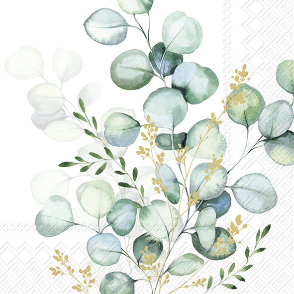 IHR Eucalyptus Gold Lunch Napkins