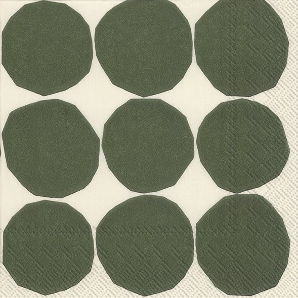 IHR Kivet White Green Napkins