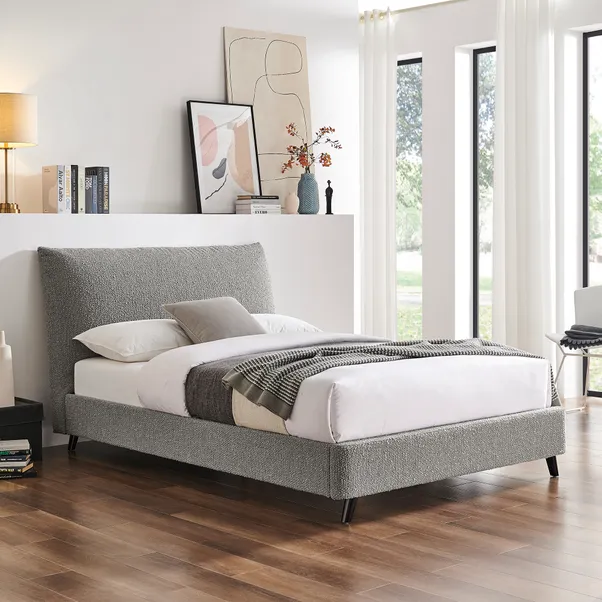 Luna Pillow 5ft Bedframe – Boucle Dove Grey