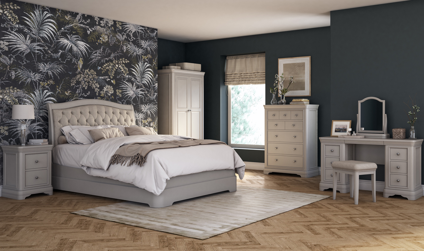 Mirabella 5ft Bedframe with Upholstered Headboard - Taupe