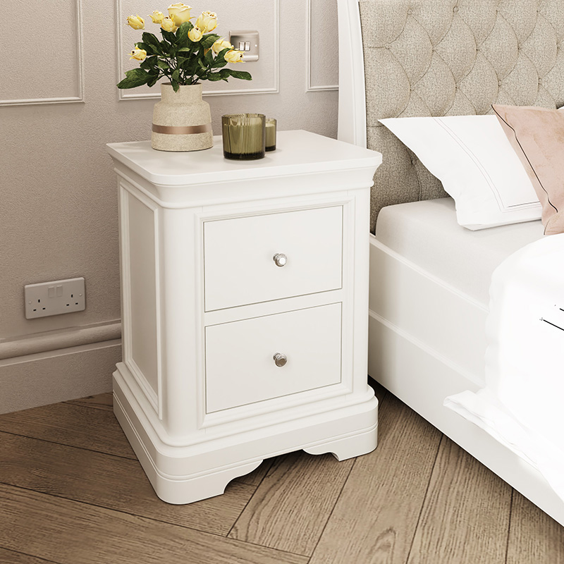 Mirabella Bedside Table 2 Drawer - Bone