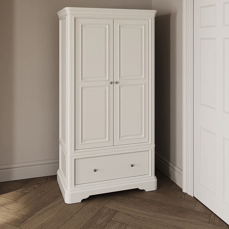 Mirabella Wardrobe 2 Door & 1 Drawer - Bone