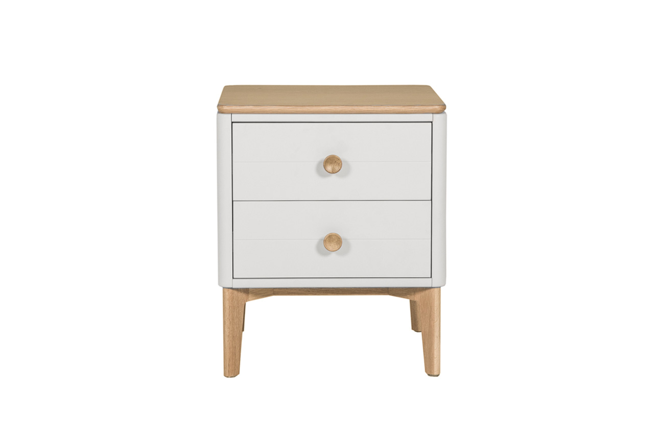 Marlow Bedside Table with 2 Drawers - Cashmere Oak