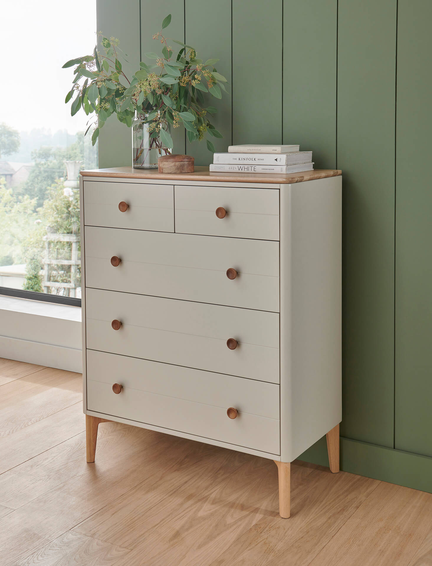 Marlow Medium 5 Drawer Chest – Cashmere Oak