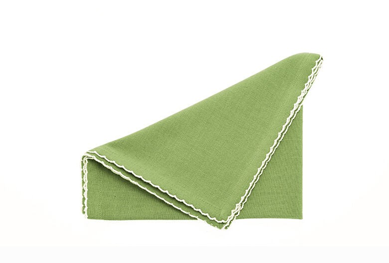 WAL Scalloped Napkin Apple S4