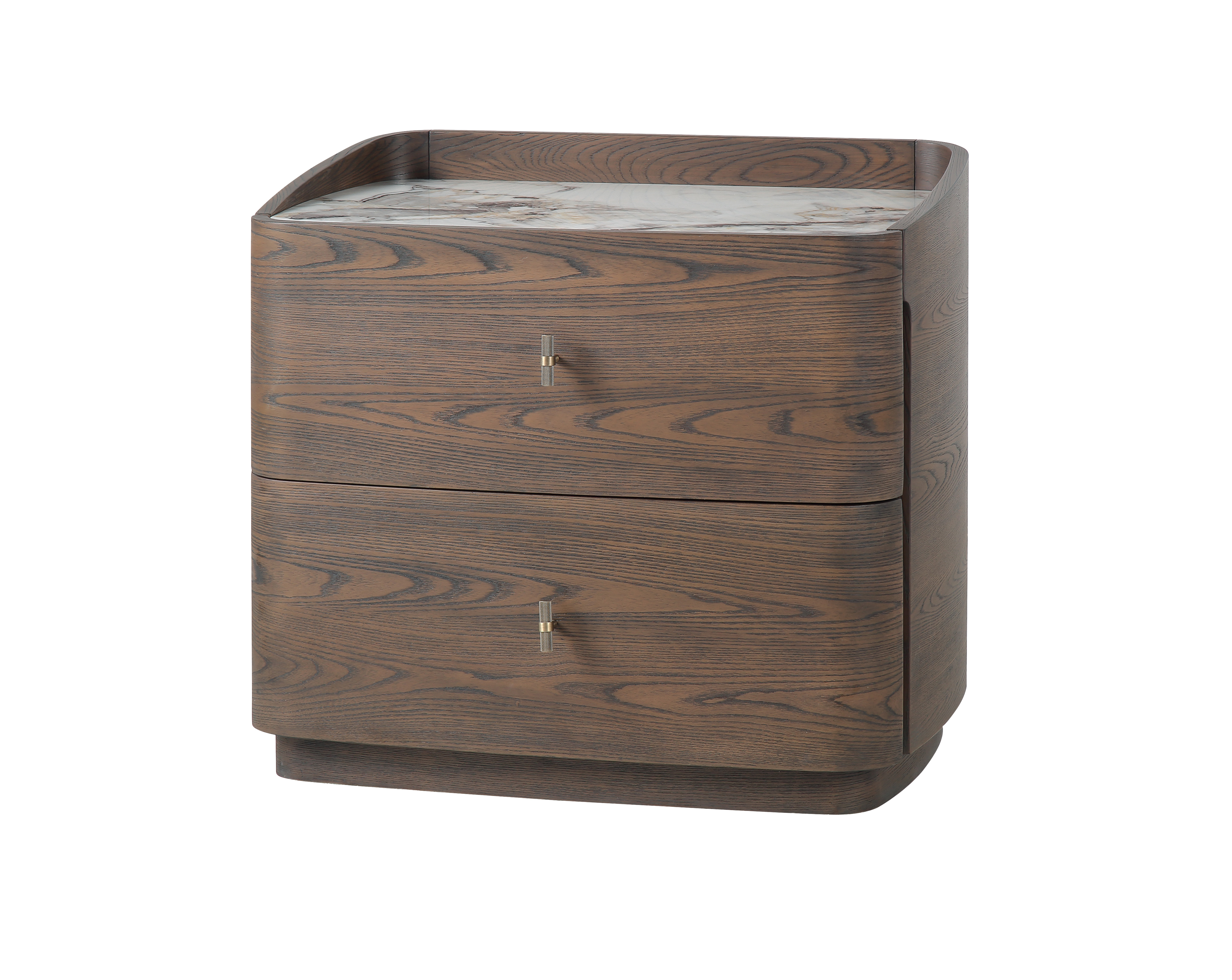 Modesto Bedside Table 2 Drawer Walnut