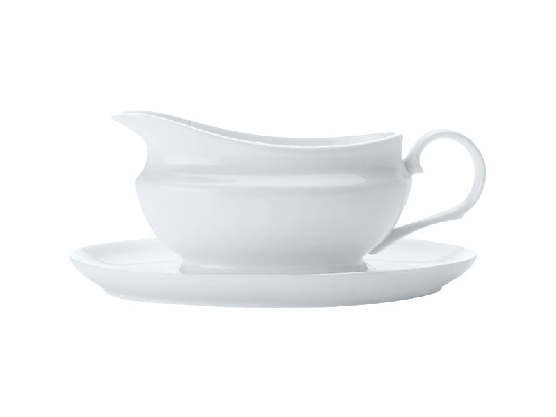 CAP MW White Basics Gravy Boat With Saucer 550ml
