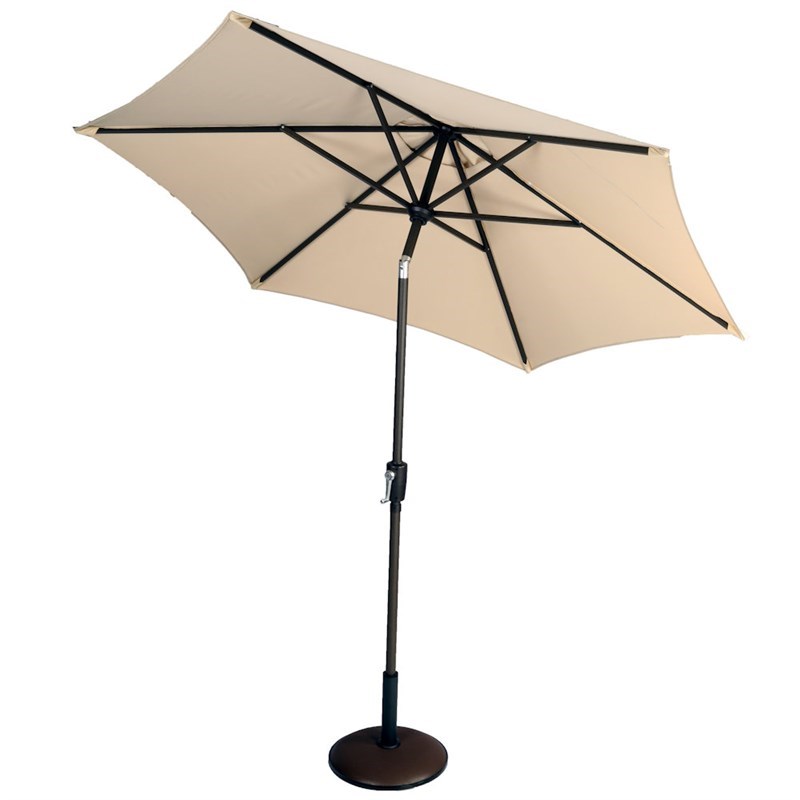 Riviera 2.5m Deluxe Crank Parasol Almond Bronze Pole