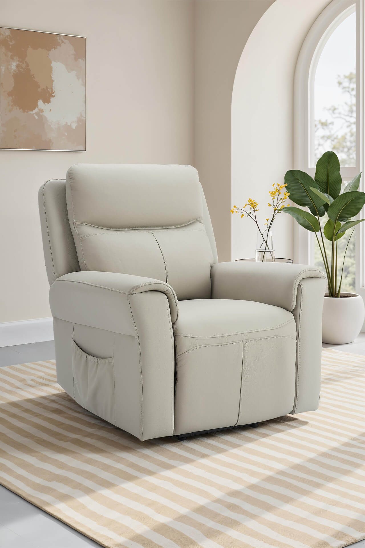 Russo Lift and Rise Chair – Stone Leather