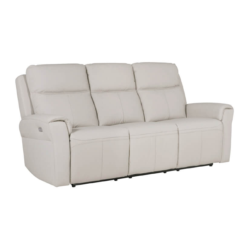 Russo 3 Seater Electric Recliner - Stone Leather