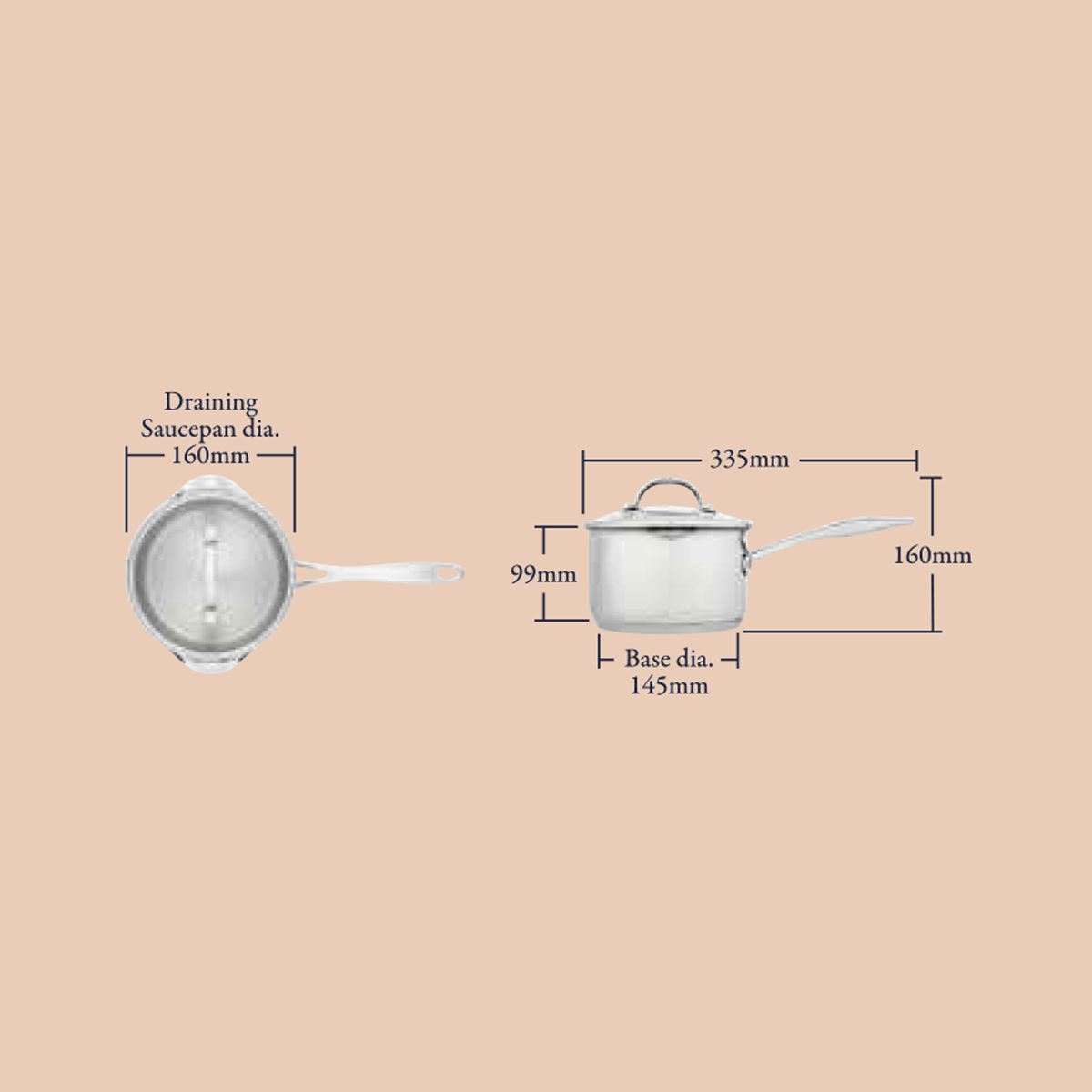 STP 7000 16cm Draining Saucepan