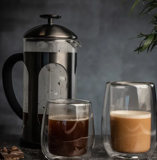 CAP Siip Infuso Gunmetal 3 Cup SS Glass Cafetiere