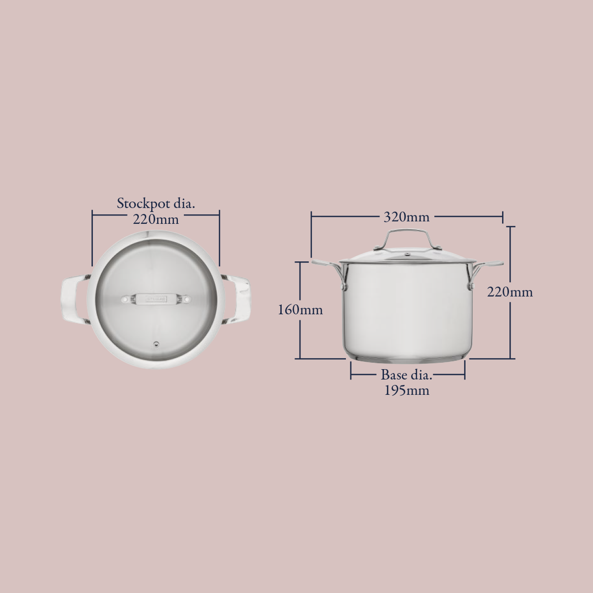 STP Stellar 22cm Stockpot 5L