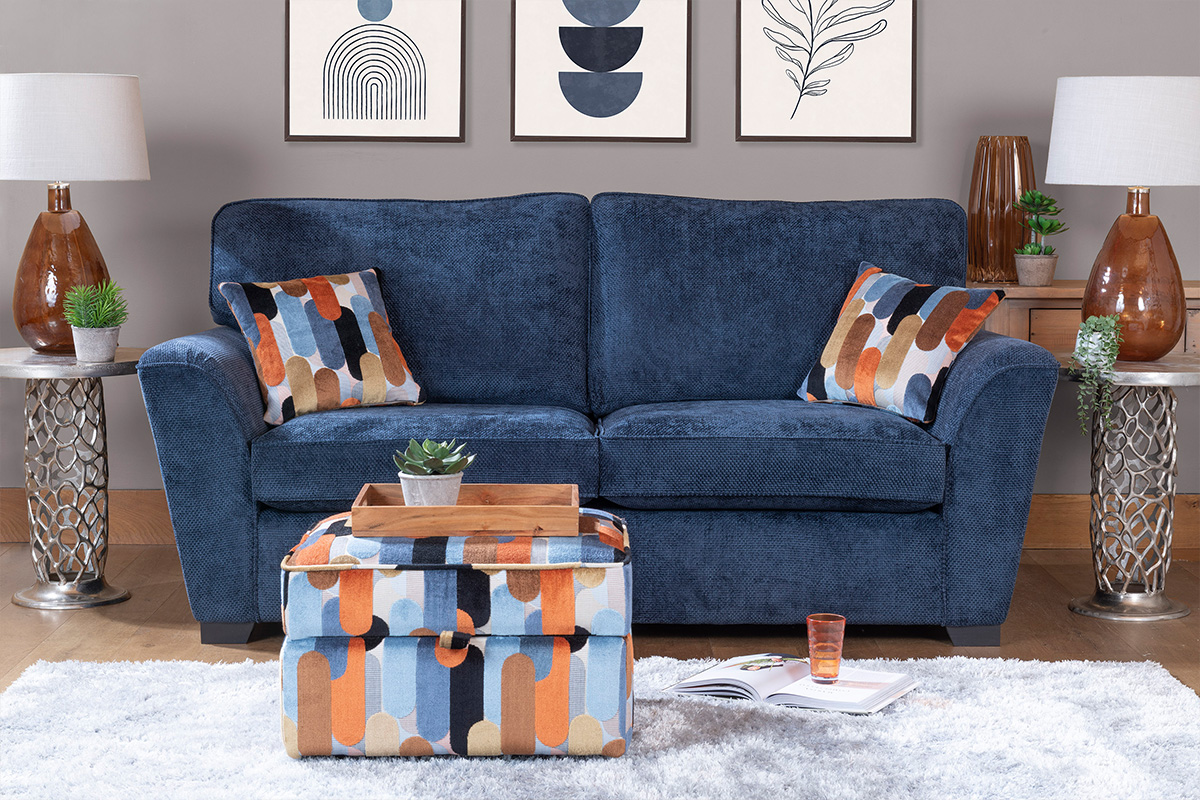 Alstons Tasman 2 Seater Sofa - A658 Canvas Malmo Dark Feet