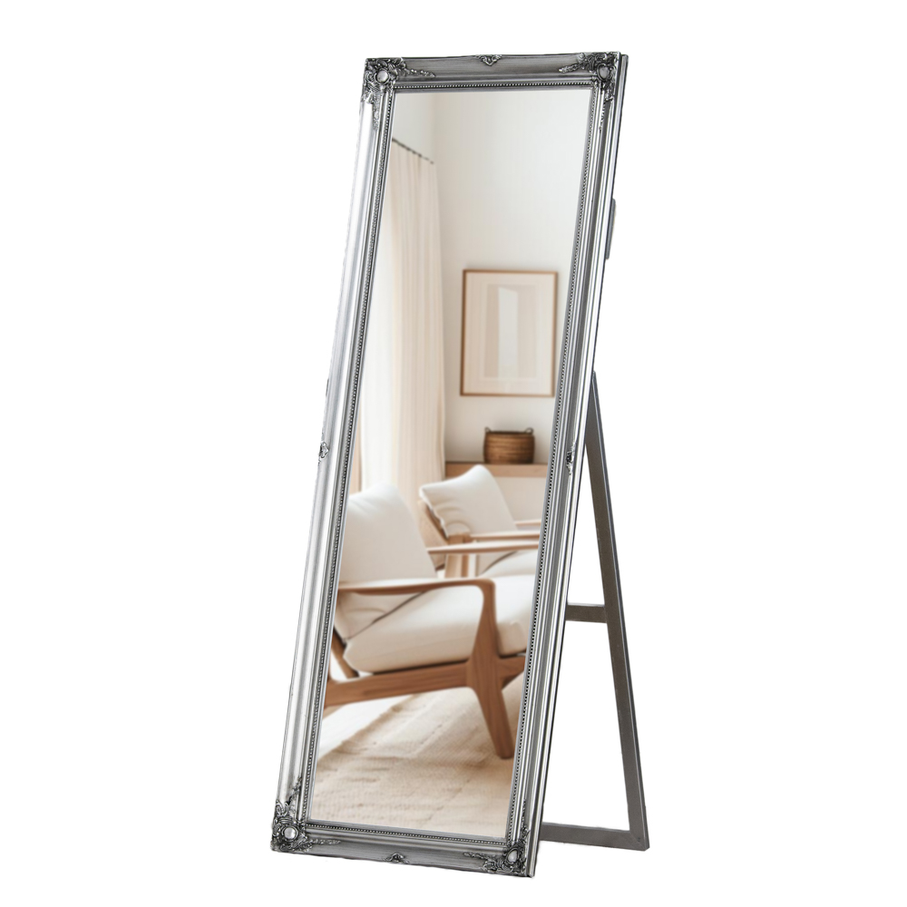 TL Chateux Wide Cheval Mirror Silver