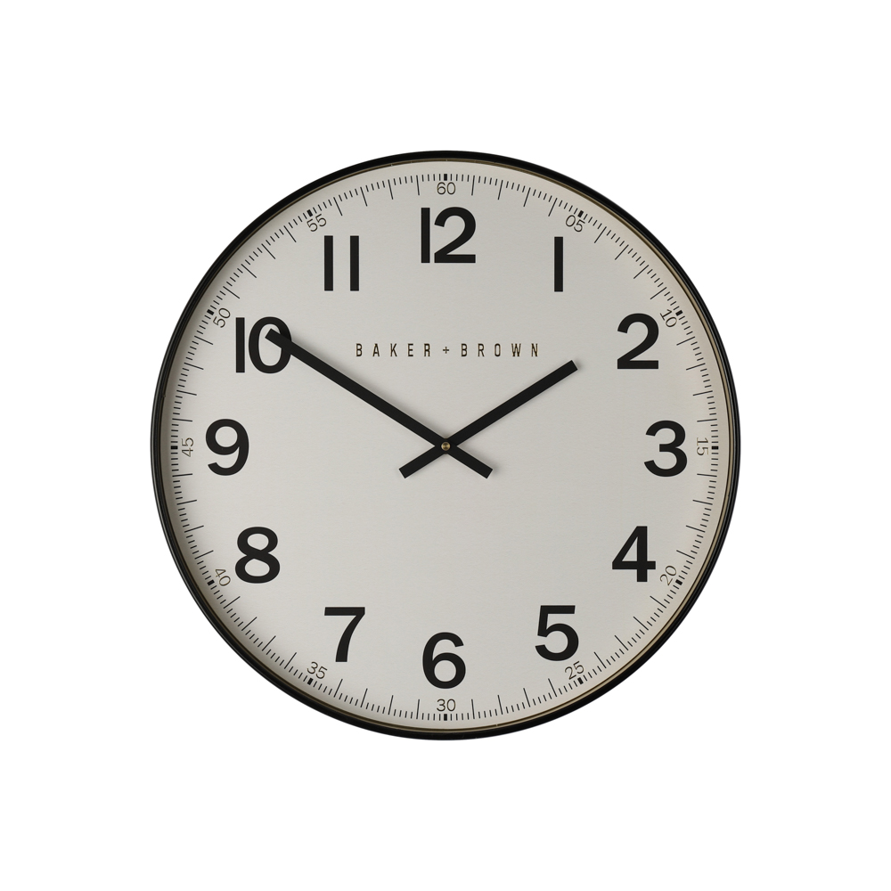 TL Baker & Brown Station Clock White