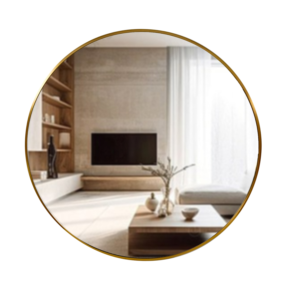 TL Modena Gold Round Mirror 90cm
