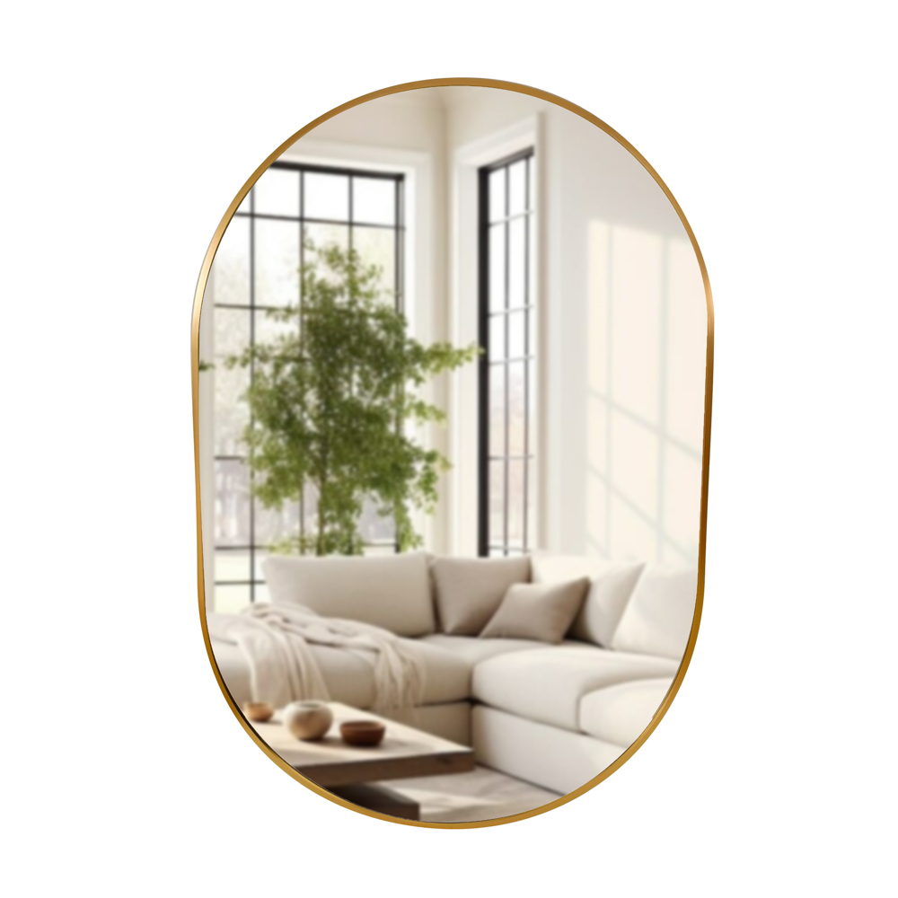 TL Modena Oval Gold Mirror 60x90cm
