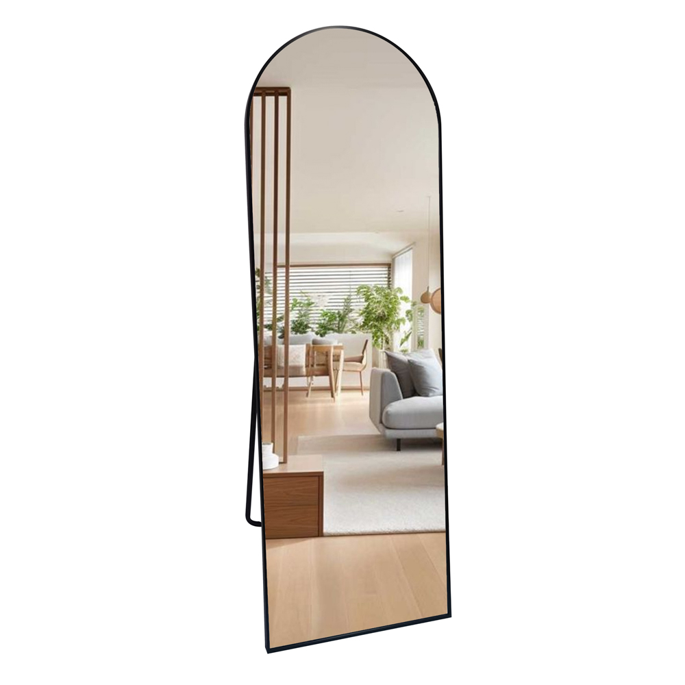 TL Modena Floor Standing Mirror Black 160cm