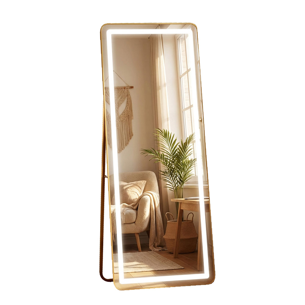 TL LED Modena Cheval Rect Mirror Gold