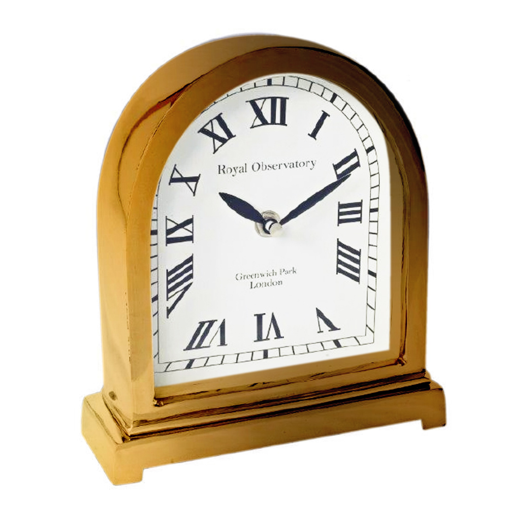 TL T&A Gold Arch Mantel Clock