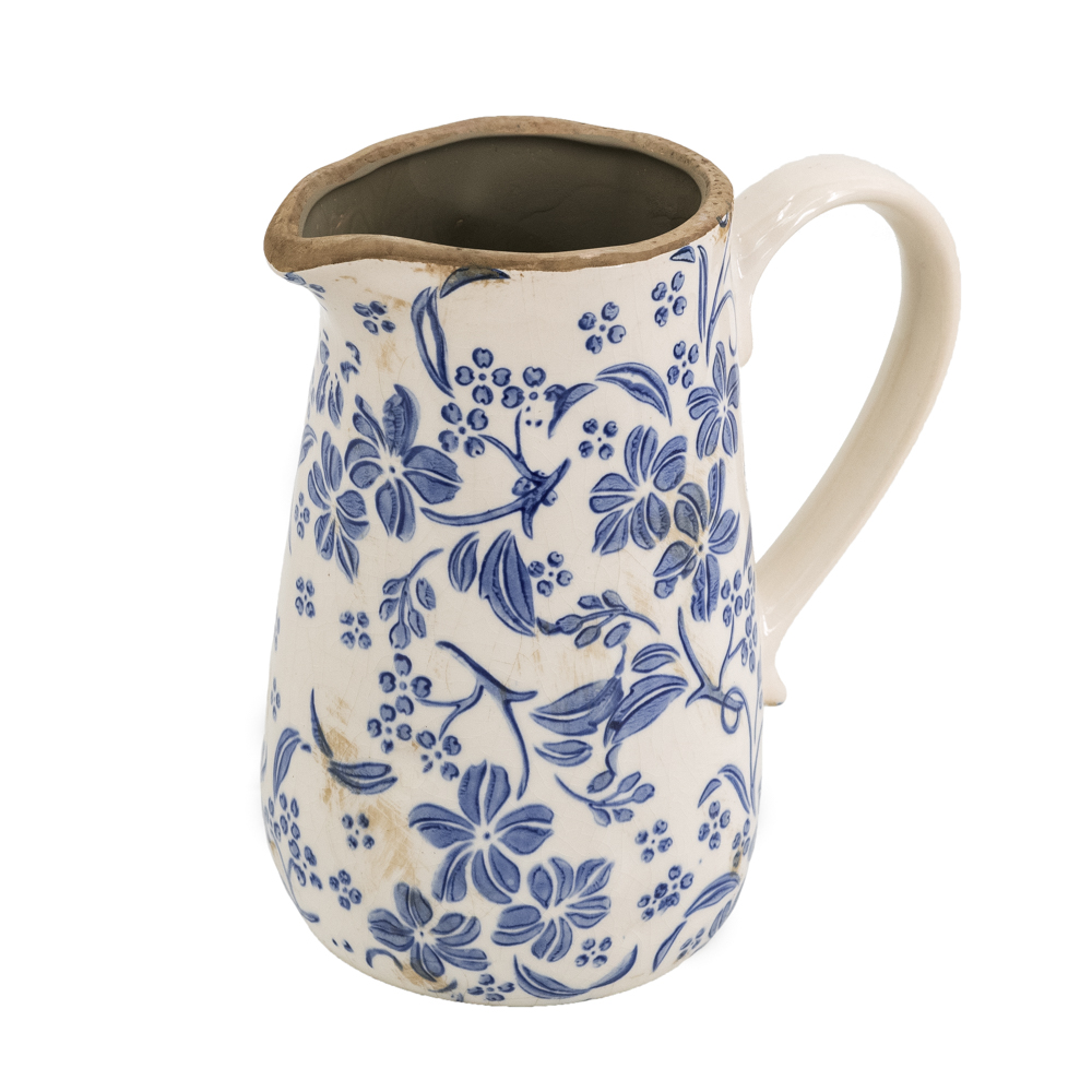 TL Blue Floral Pitcher 18cm