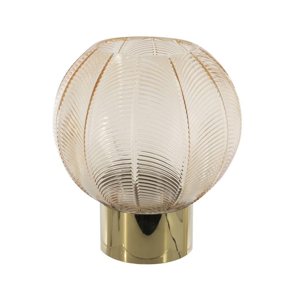 Tl Amber Glass Orb Hurricane 24cm