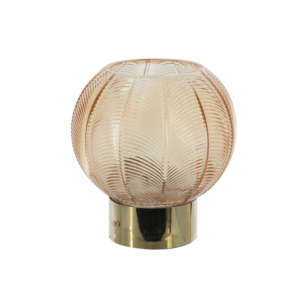 Tl Amber Glass Orb Hurricane 17cm