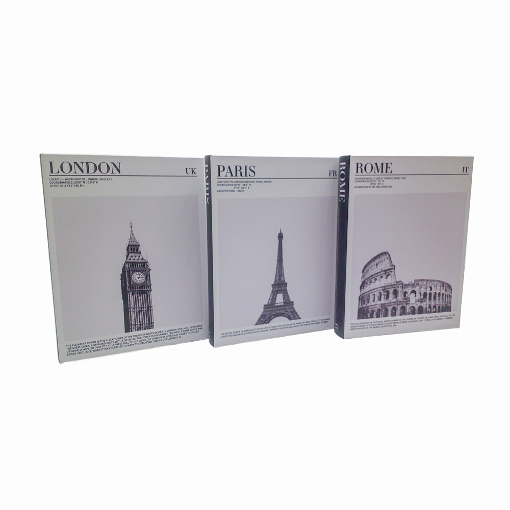 TL London Paris Rome Book Box 3asst
