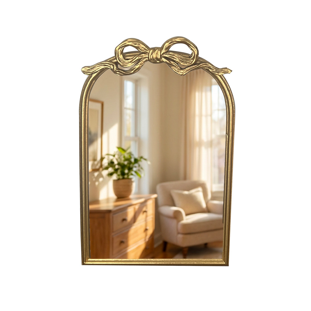 TL Clayton Mirror with Bow Gold 50cm
