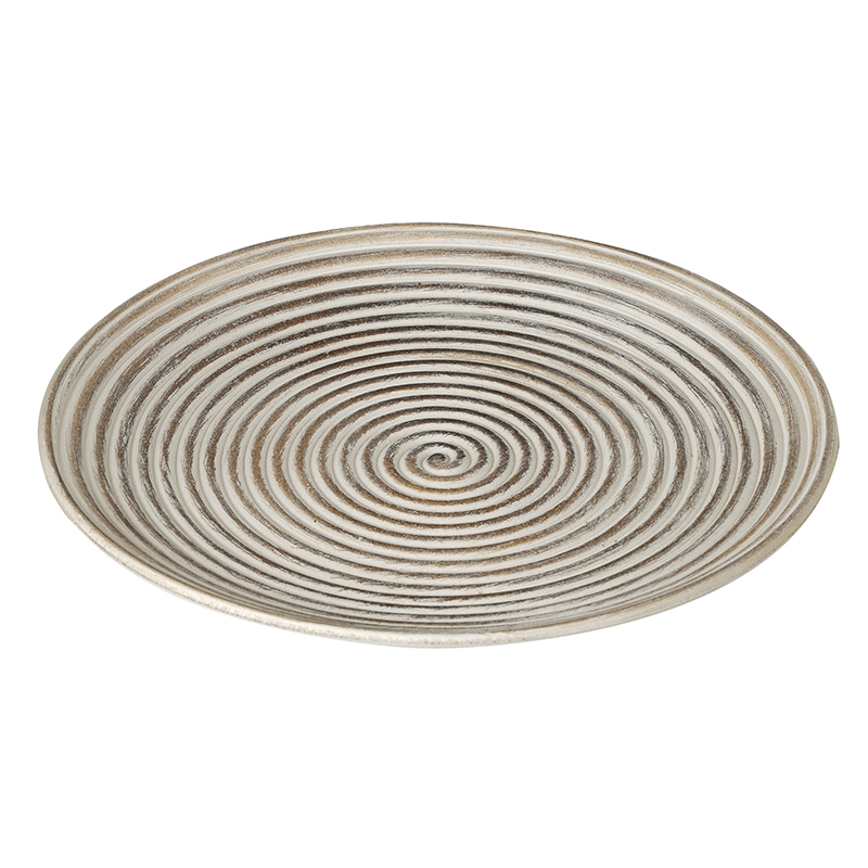 HS Wooden Cream Swirl Plate