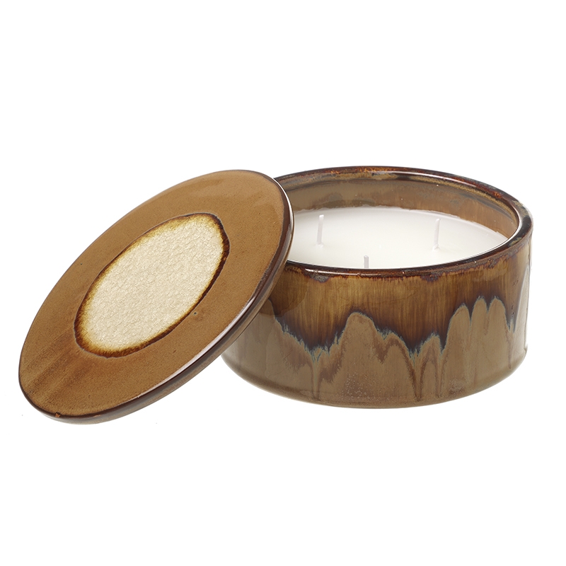 HS Rose 2 Wick Candle Brown Lrg
