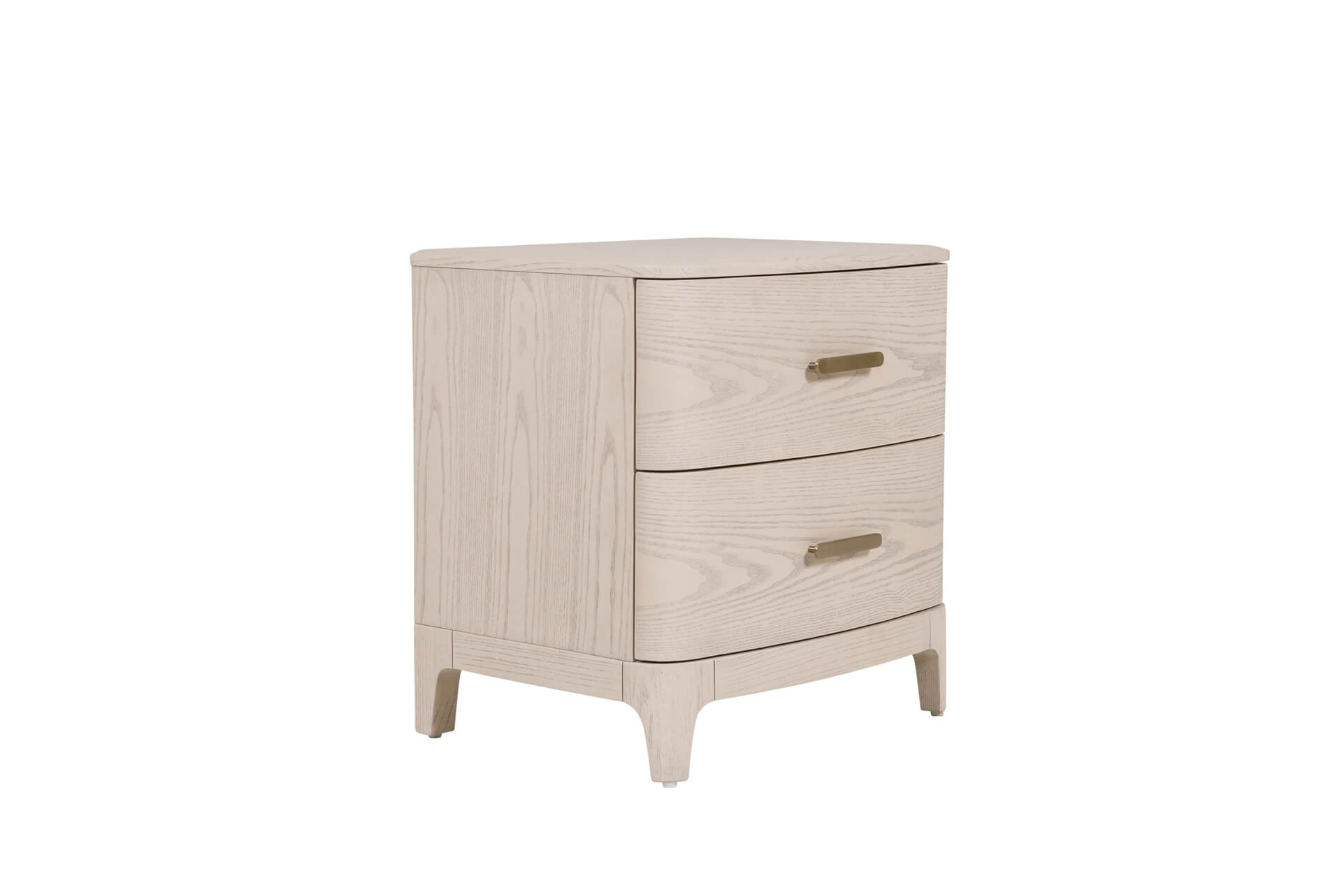 Zara Bedside Table 2 Drawer - Parisian Cream