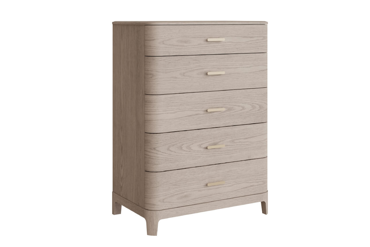 Zara Tall Chest 5 Drawer - Parisian Cream