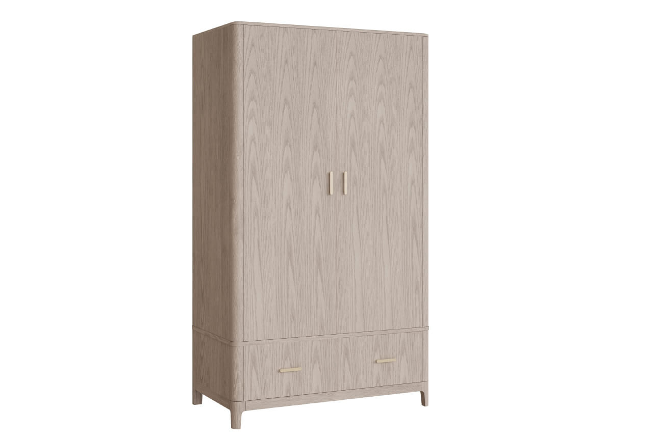 Zara Wardrobe 2 Door 2 Drawer – Parisian Cream